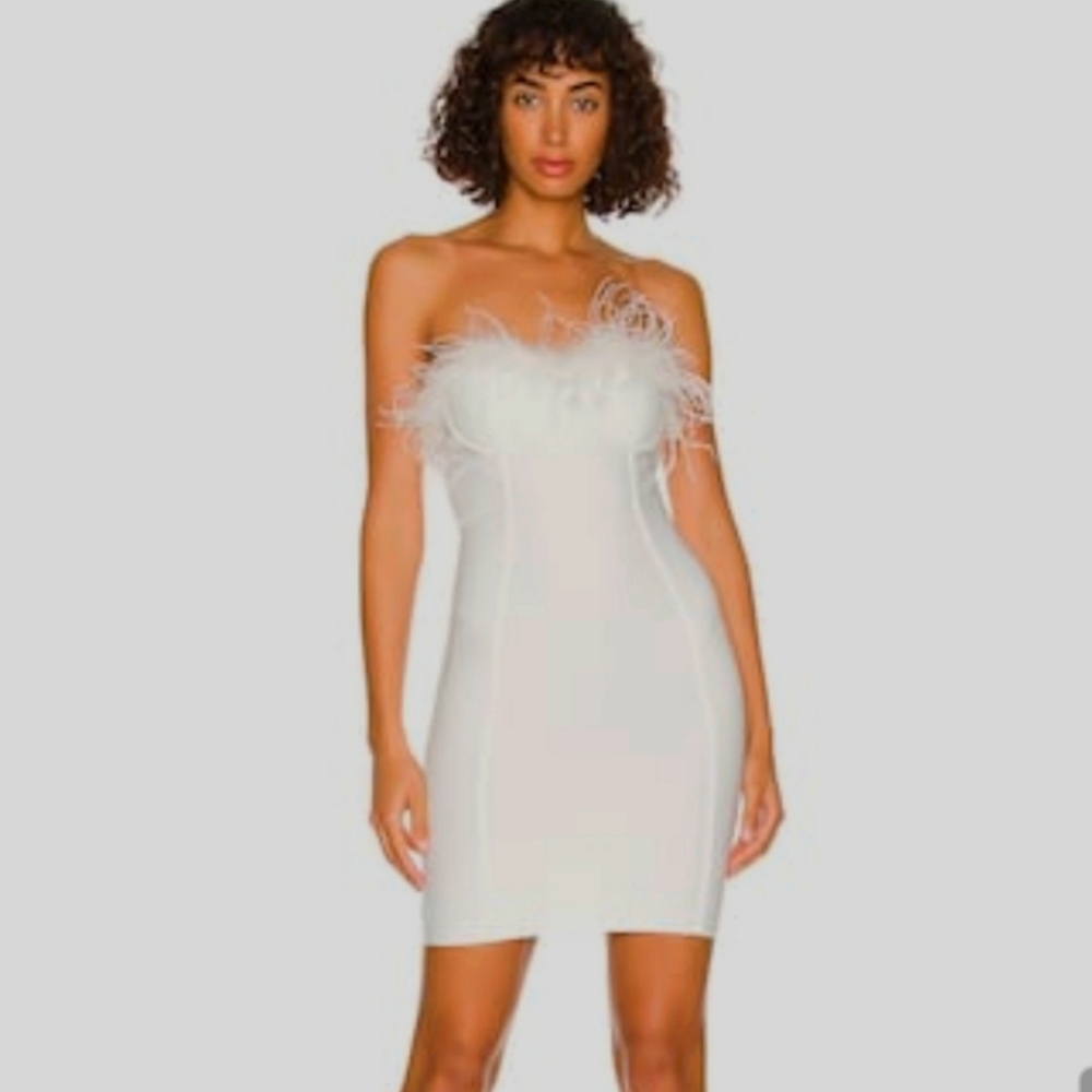 Revolve Ramona Bustier Dress In White